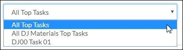 picture of the tasks finance graph pick list with All Top Tasks selected